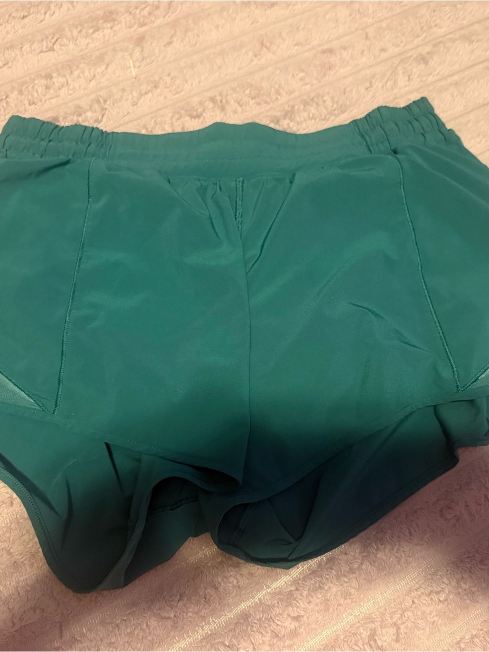 Lululemon women’s teal running shorts